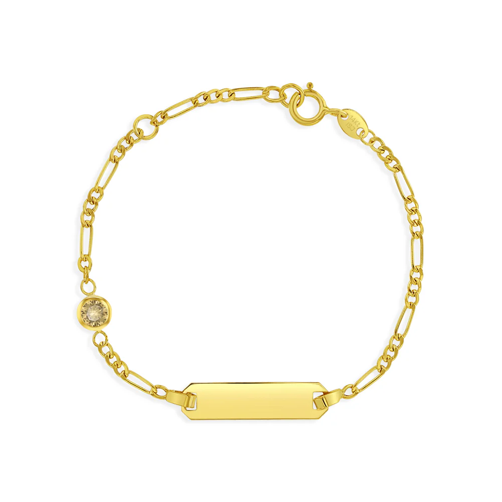Tag ID Bracelets with Simulated Birthstone.