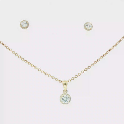 Yellow Gold Necklace set with Earring