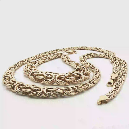 Byzantine Necklace and Bracelet 10K Gold