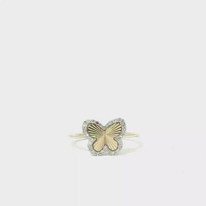 FASHION BUTTERFLY REAL DIAMOMDS RING