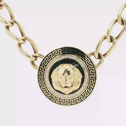 14K Gold Lion Luxurious Chain Necklace