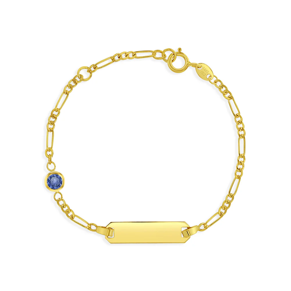 Tag ID Bracelets with Simulated Birthstone.