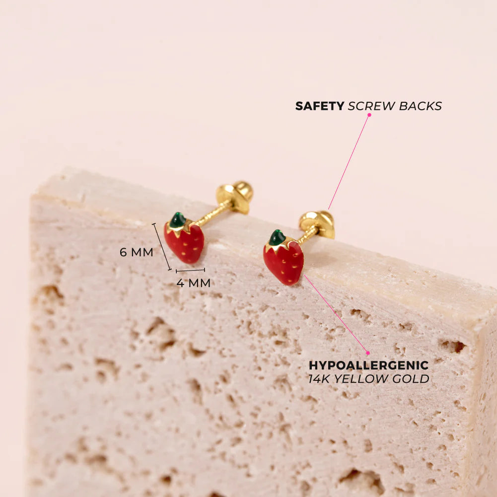 Summer Strawberry Earrings for Girls