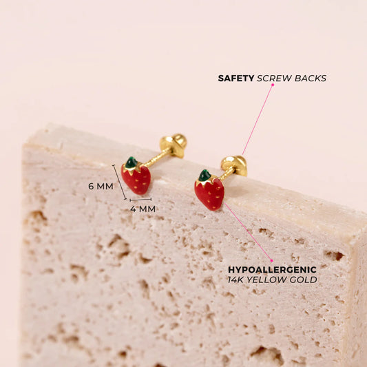 Summer Strawberry Earrings for Girls