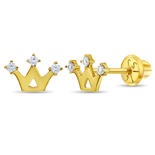 Three Point zirconia Crown Baby earring